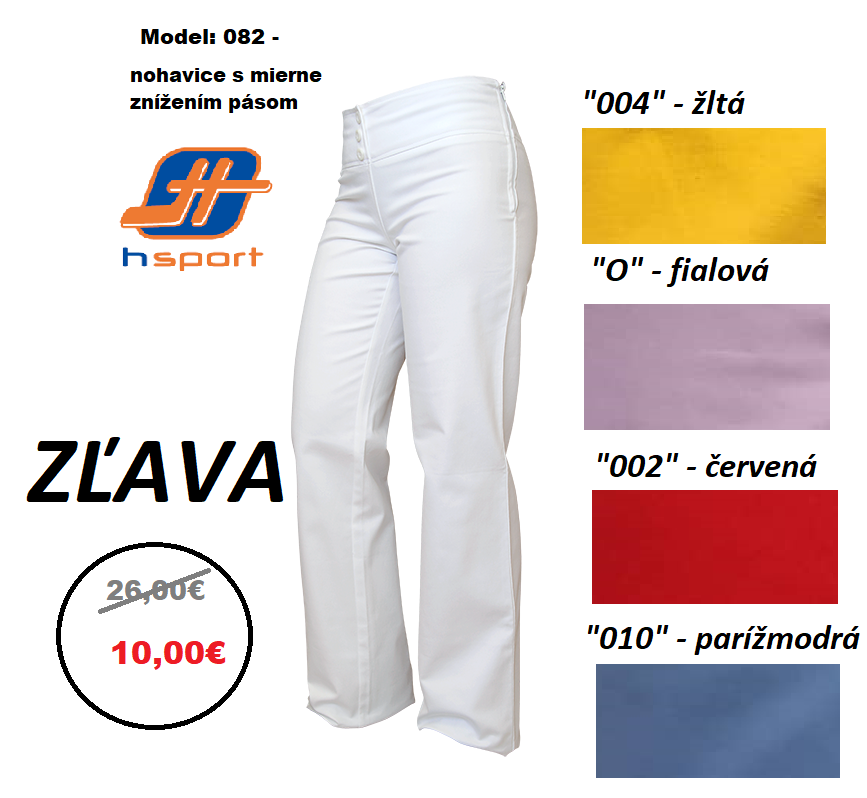 082 - Nohavice s mierne zníženým pásom - Akcia -farebné