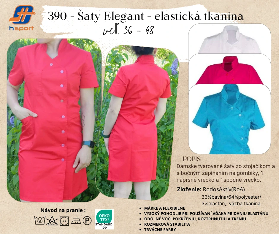 390 - Šaty ELEGANT - BA/PES/EL-elastická  tkanina