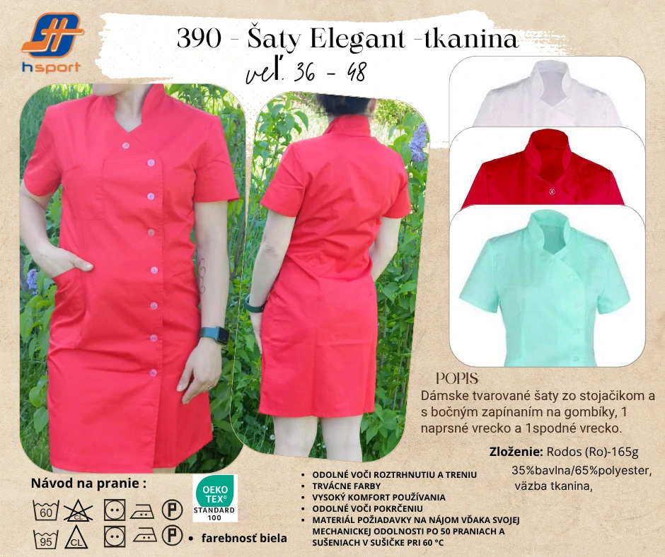 390 - Šaty ELEGANT - BA/PES- tkanina