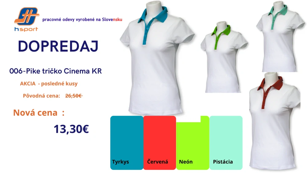 006 -Pike Tričko CINEMA - biela/dopl.pistácia v.L
