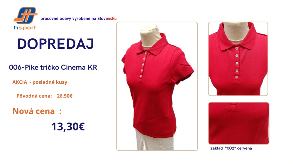006 -Pike Tričko CINEMA - červená v.S