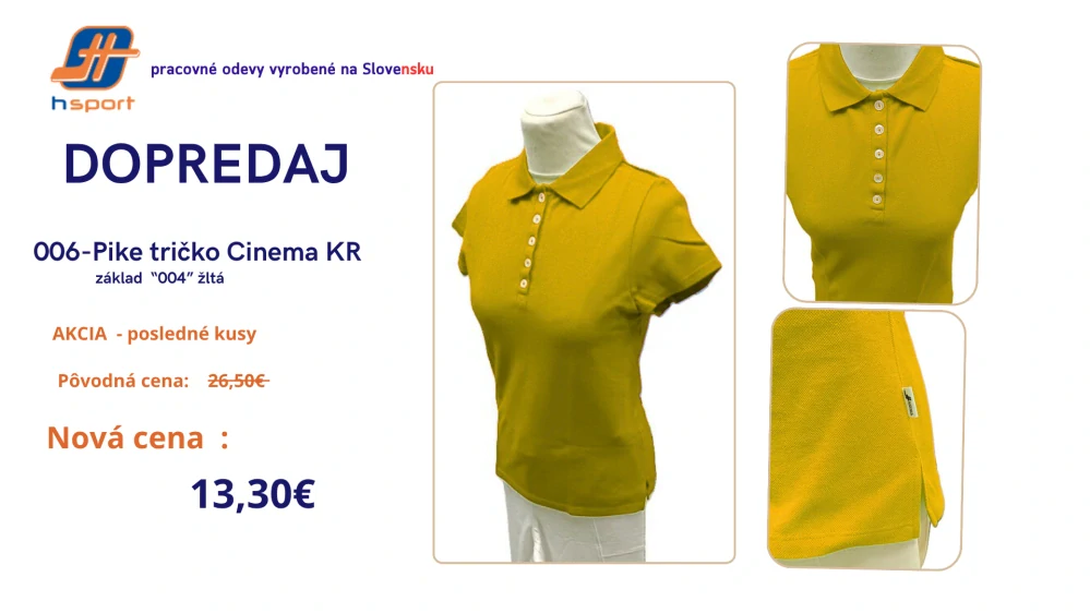 006 -Pike Tričko CINEMA - žltá v.M