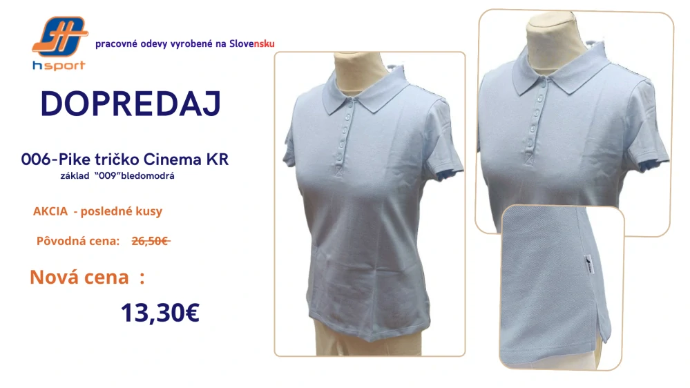 006 -Pike Tričko CINEMA - bledomodrá v.M