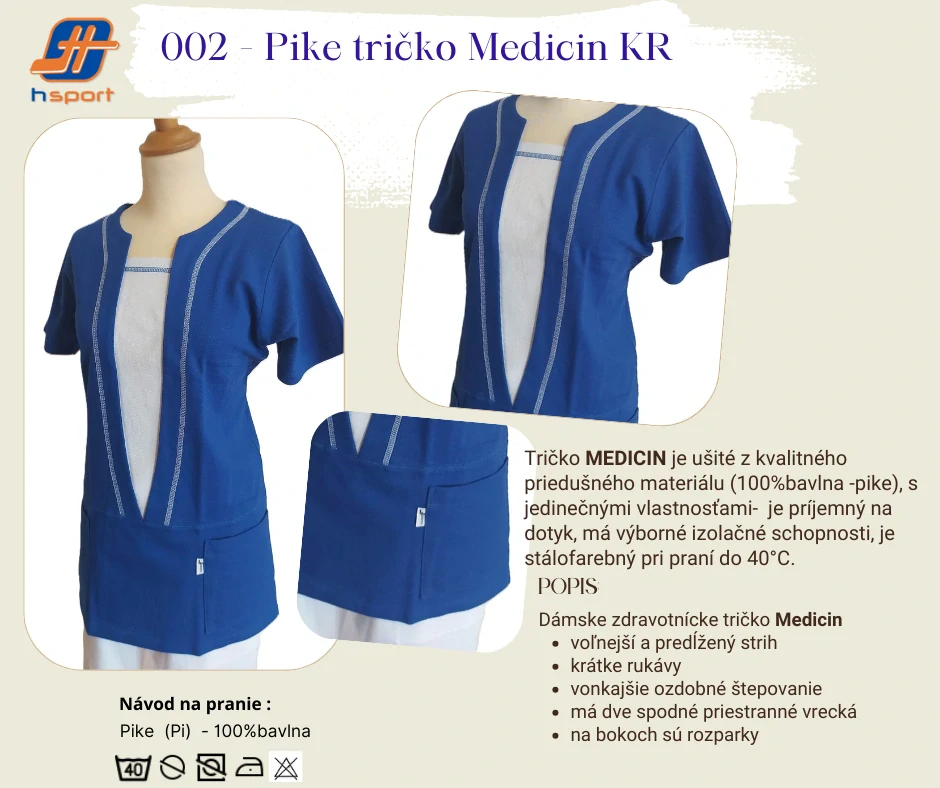 002 - Pike Tričko MEDICIN -parížmodrá/dopl.biela  v.XS,M,L
