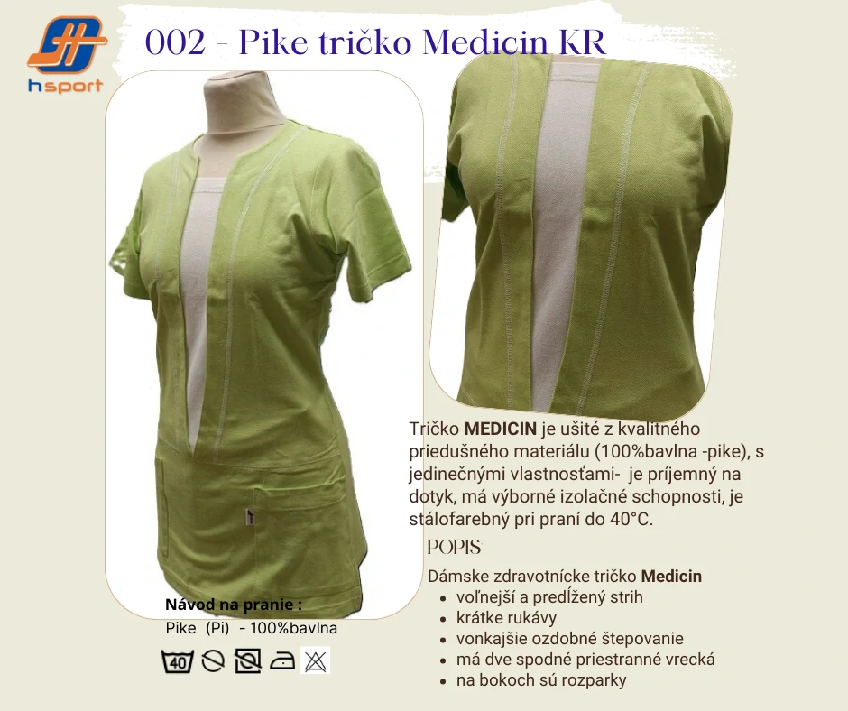 002 - Pike Tričko MEDICIN - oliva/dopl.biela  v.XXS