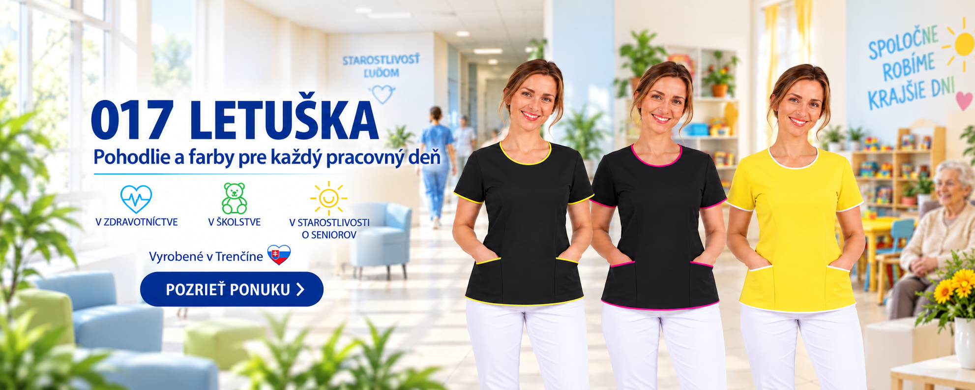 Dámske zdravotnícke tričko 017 Letuška – HSPORT